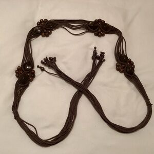 Boho handmade macrame belt, self tie